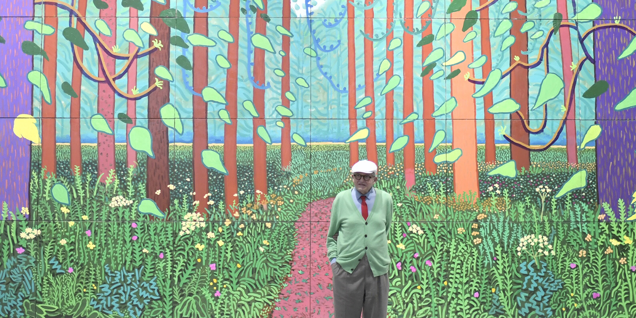 L'artiste David Hockney à Paris lors d'une exposition