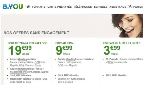 Tarif Hors Forfait B And You B&You lance un forfait à 3,99 euros par mois