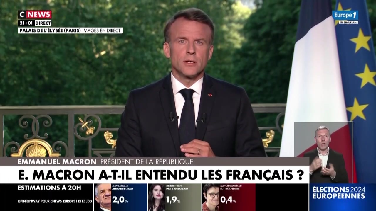 Européennes 2024 : Emmanuel Macron annonce la dissolution de l
