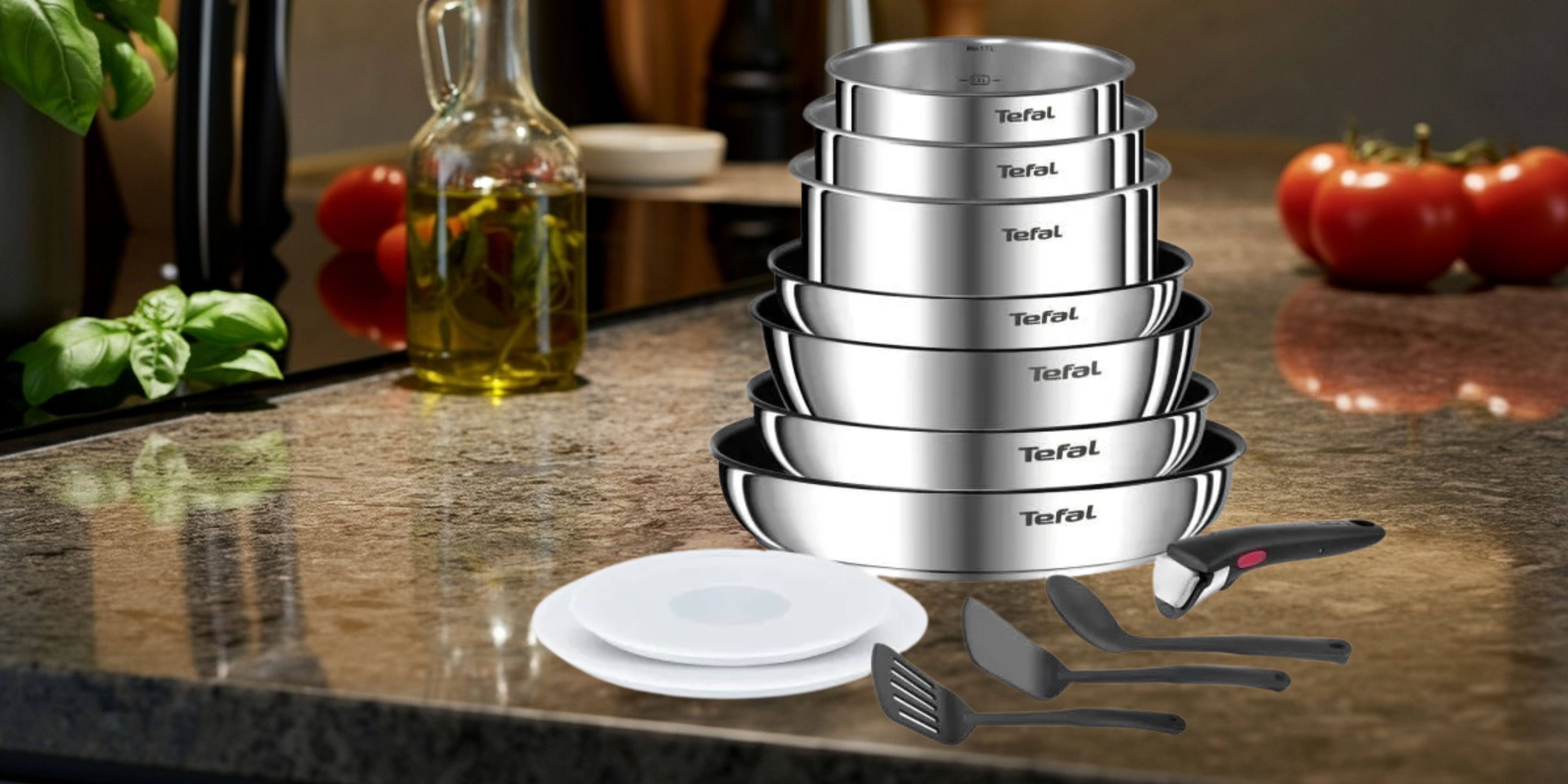 Lot De 13 Pièces Tefal Ingenio Emotion, Batterie De Cuisine Antiadhésive, Neuve