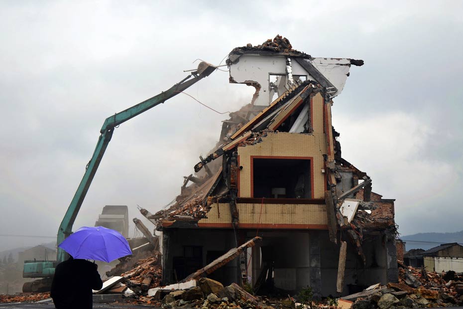Chine : "la maison sur l'autoroute" détruite