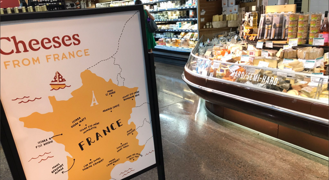 Une carte des fromages de France erronée dans un supermarché américain
