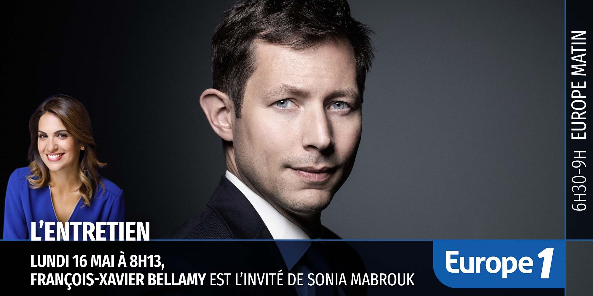 François-Xavier Bellamy est l'invité de Sonia Mabrouk lundi à 8h13