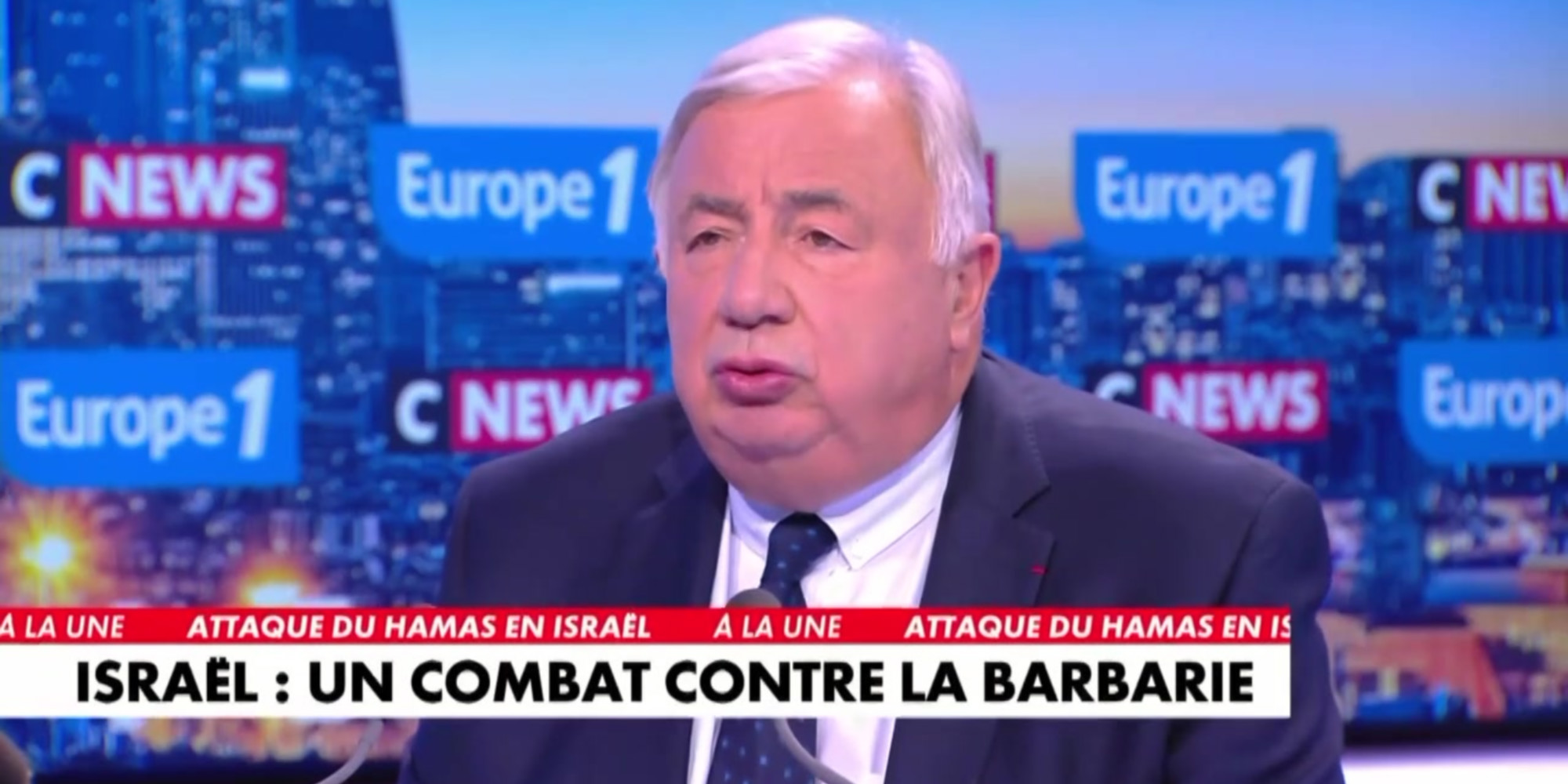 L'attaque du Hamas, &laquo;symbole de la barbarie&raquo;, est &laquo;un crime contre l'humanit&eacute;&raquo;, d&eacute;clare G&eacute;rard Larcher