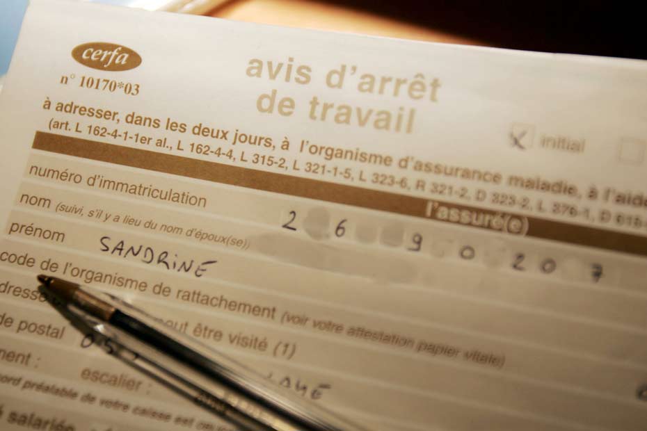 La carte de France des arrêts maladie