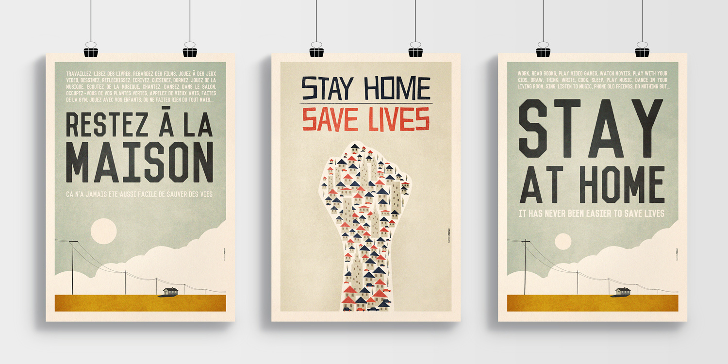 L Affiche Restez A La Maison En Vente Pour Soutenir Les Soignants Face Au Coronavirus