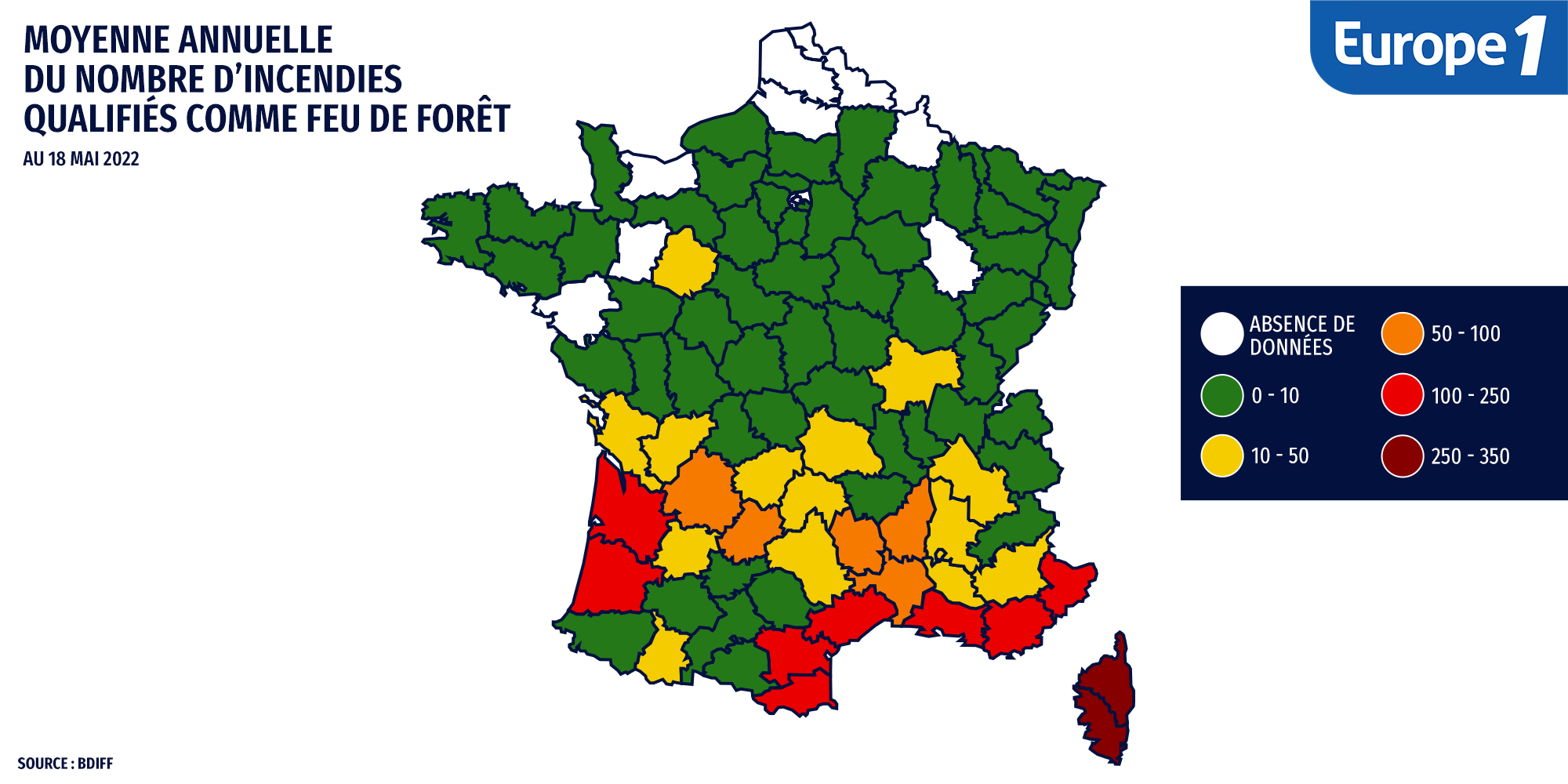 CARTE - Quelles sont les régions les plus touchées par les feux de forêt