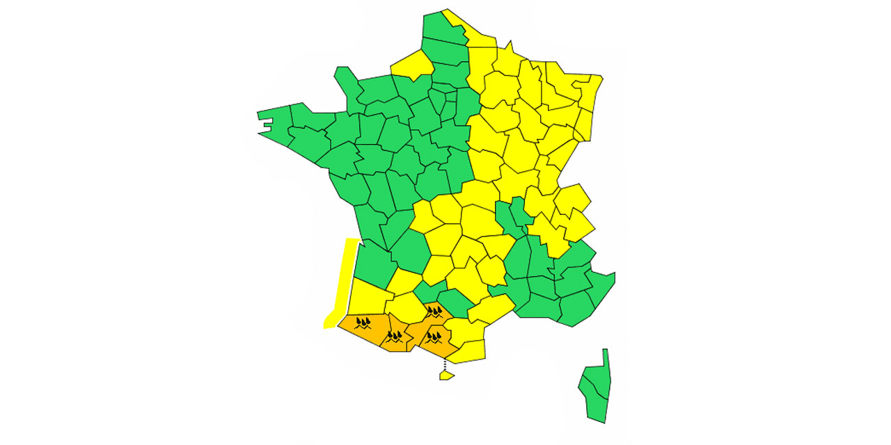 Vigilance orange "pluie-inondation" sur quatre départements