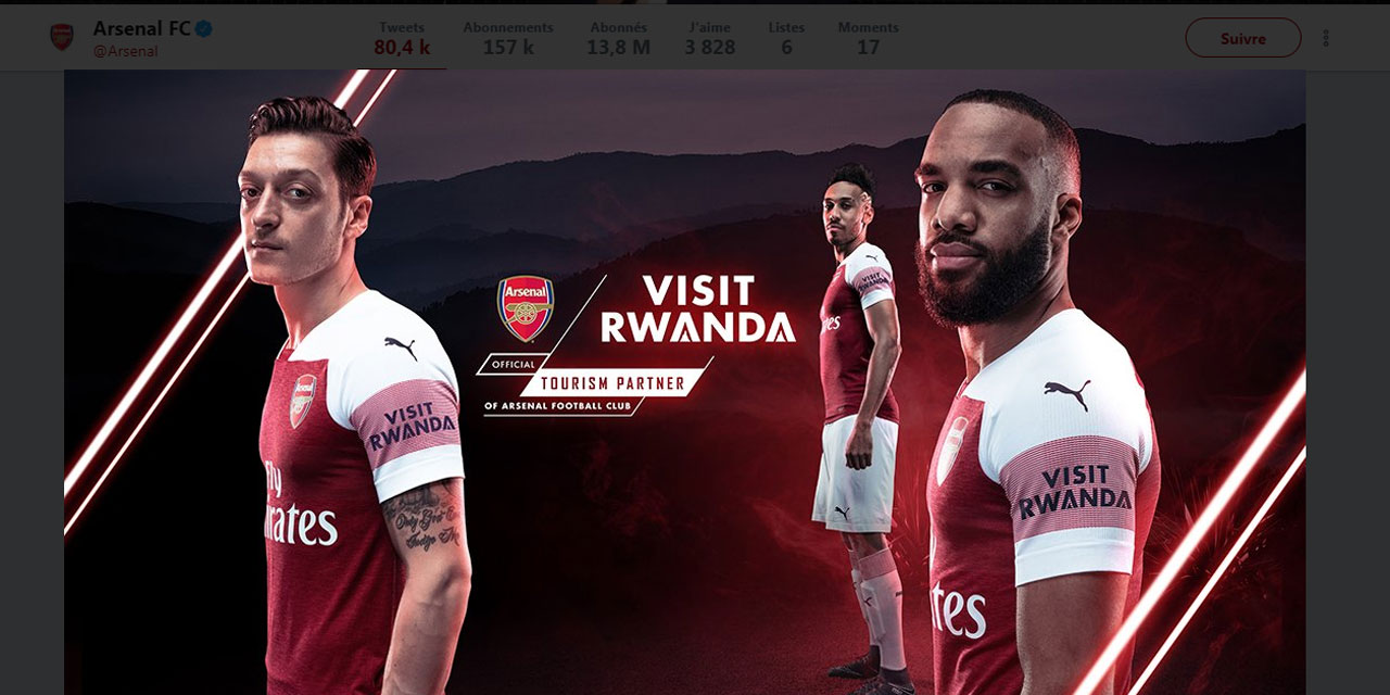 Foot  le Rwanda, nouveau sponsor d'Arsenal, s'invite sur le maillot