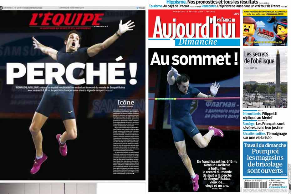 L Exploit De Renaud Lavillenie A La Une