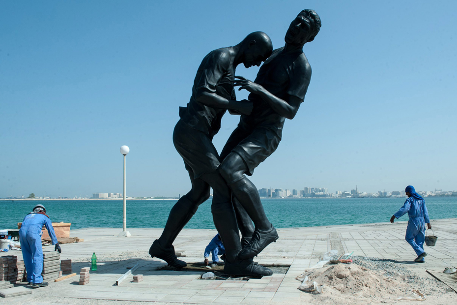 La statue de Zidane déboulonnée au Qatar