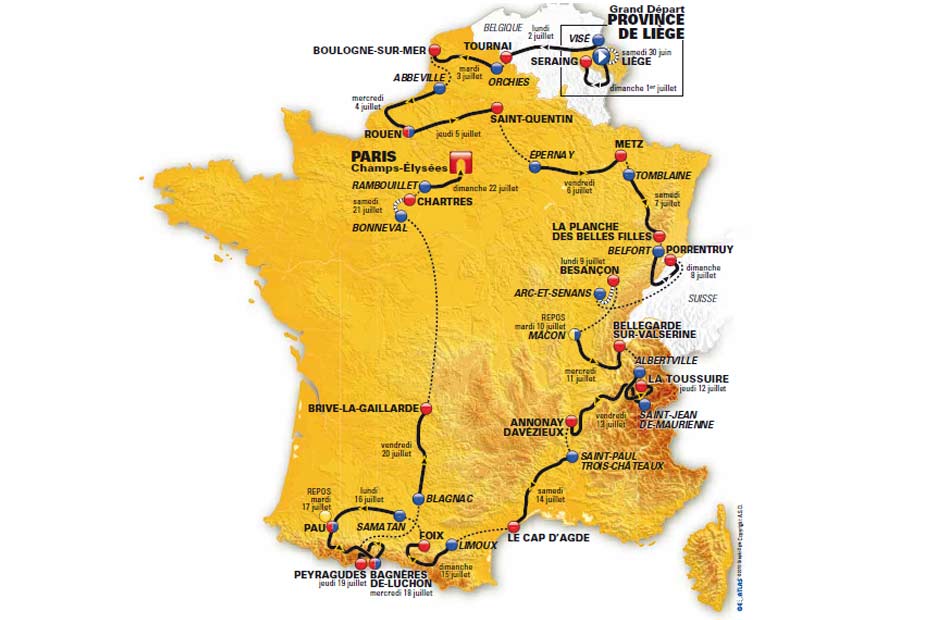 Ou Se Termine Le Tour De France Le parcours du Tour de France 2012